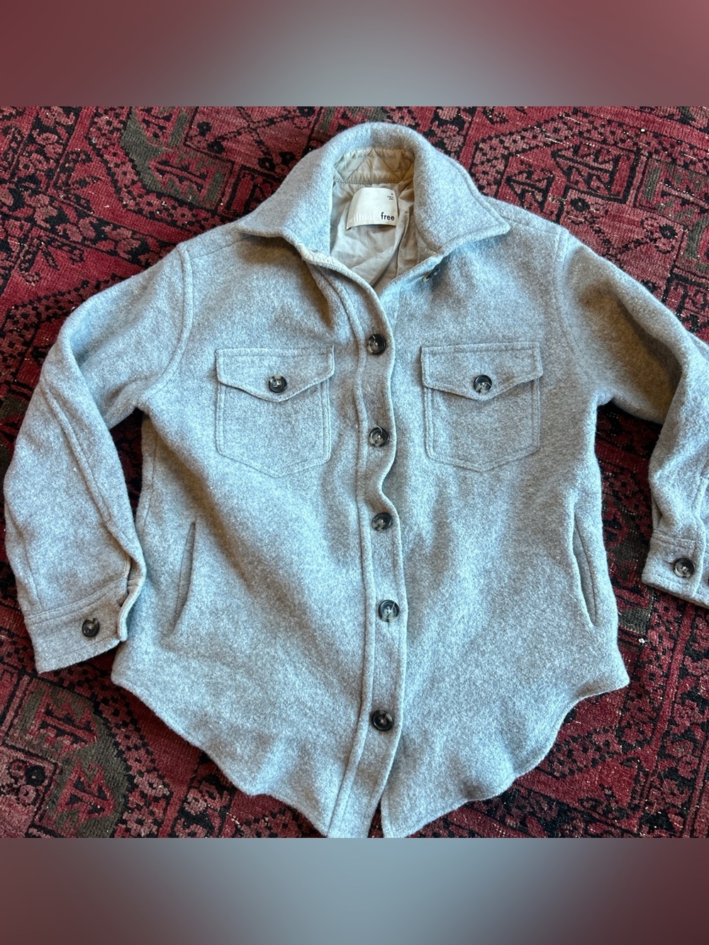 Aritzia Wilfred Free Women’s medium Grey Button-Front Jacket/Shacket